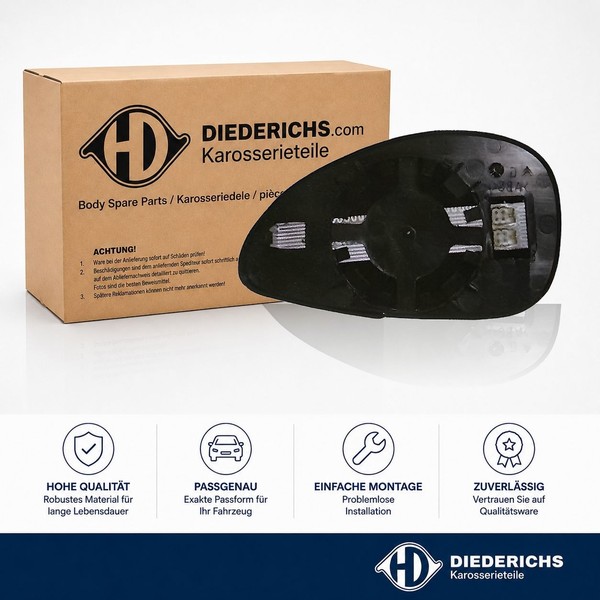 Spiegelglas Aussenspiegel Links Diederichs 4072027 FÜR CitroËN Aussenspiegelglas-image