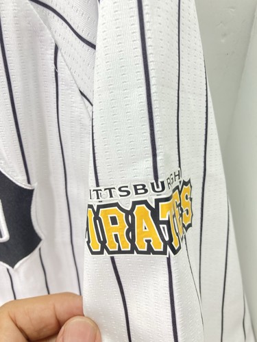Pittsburgh Pirates Dynasty Jersey Men Large White Stripe Button Short Sleeve New - Picture 14 of 14