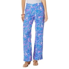Lilly Pulitzer Linen Pants WOMENS LARGE Deri Palazzo