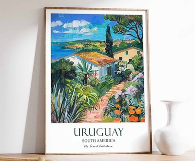 5_Uruguay Reiseposter, Uruguay Druck, Südamerika Reisekunst, Tropisches Dekor