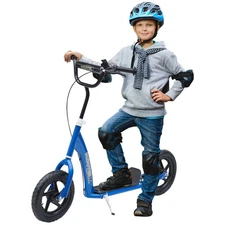 HOMCOM Kick Scooter for Kids 5-12 Years Old, Big Wheel Kids Scooter with Adjusta