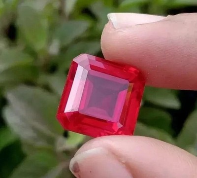 Burmese Certified Natural Asscher Cut Red Ruby 10.10 Ct+ Flawless Loose Gemstone