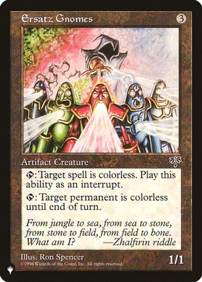MTG - Ersatz Gnomes - The List - Magic the Gathering