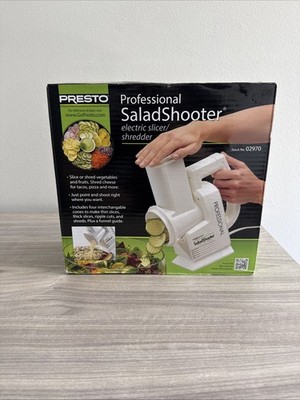 Presto Salad Shooter 02910 Electric Slicer/Shredder - White - New Open Box