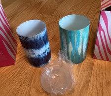 Pink Zebra Simmering Light Warming Shade Set Of 2 Green Blue Tie Die New 7 Pink Zebra Simmering Light Warming Shade Set Of 2 Green Blue Tie Die New 7