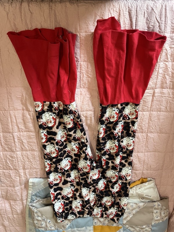 Girls Size 3XL Red Ruffled Bell Bottom Pants