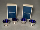 Reed and Barton - Sterling Salt Cellars with Cobalt Glass Inserts - Set of Four
