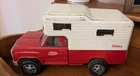Vintage 1974 Tonka Dodge Pick Up Truck Camper, Pressed Steel Toy Vehicle, Red...