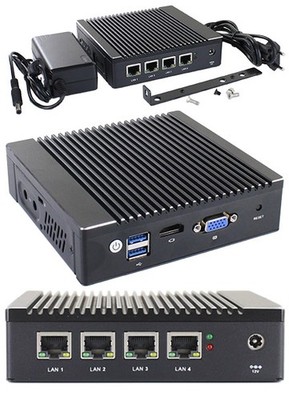 MPC-4LAN-N3700 MiniPC (Intel Pentium N3700, 4x Intel I225-V 2.5GbE LAN) (LÜF