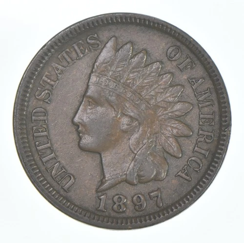 XF 1897 Indian Head Copper Cent Penny - High Grade Sample