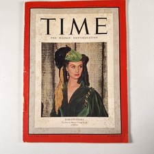 Time Magazine December 25 1939 Vivien Leigh Scarlett O'Hara Cover