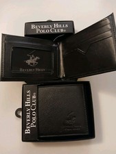 Portafoglio uomo Beverly Hills Polo Club pelle nera testurizzata nuovo INL#456