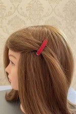 Mini French Style Barrettes 40 mm / 1 1/2-inch in Ruby Red, Set of Two