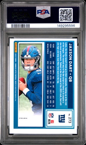 2025 Donruss Optic Jaxson Dart Purple Shock #273 PSA 10 GEM MINT RC ROOKIE - Picture 2 of 2