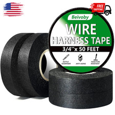 5 Rolls Wire Harness Tape, High Temp Wire Harness Cloth Tape - Self-Adhesive Fab