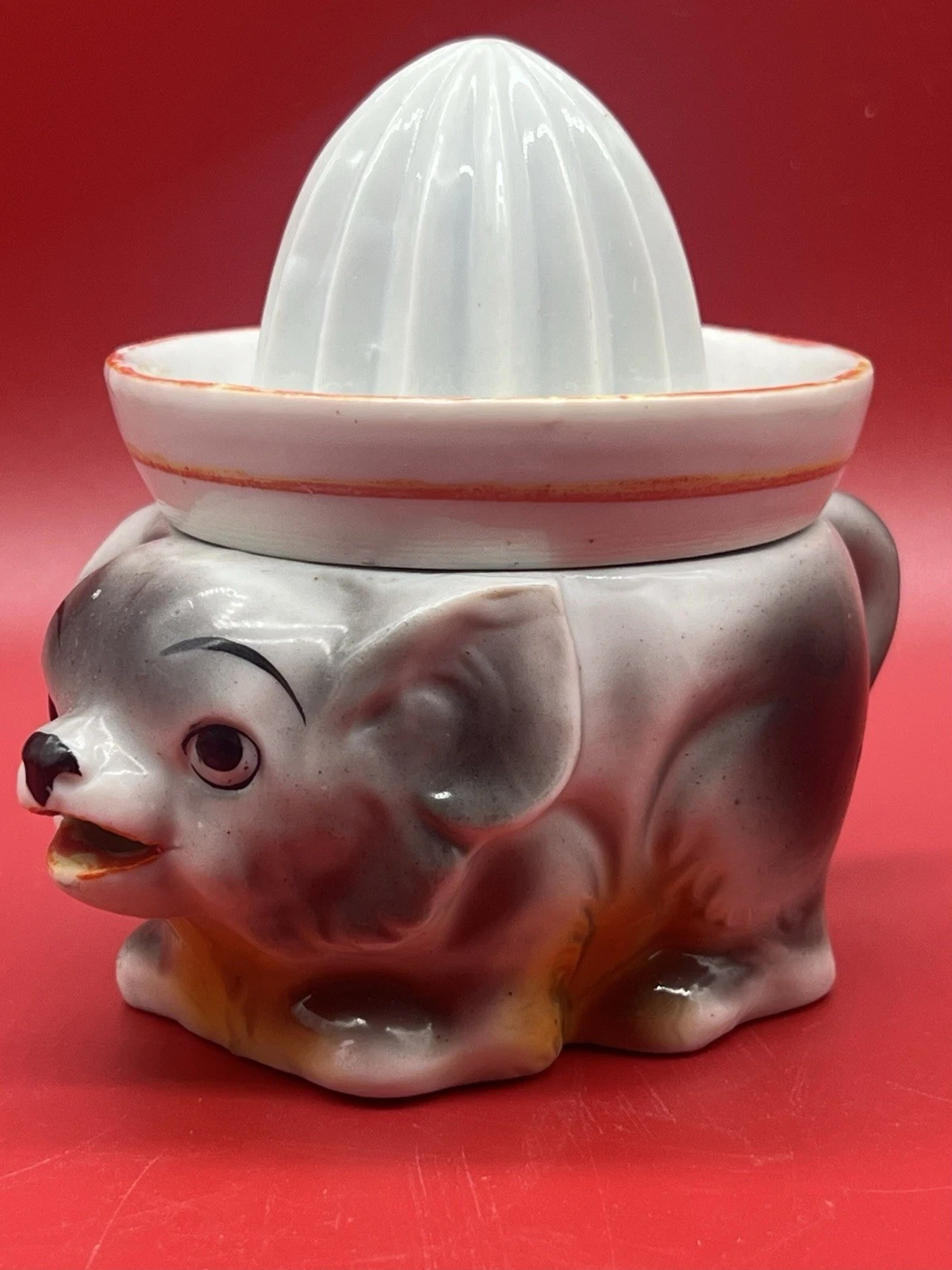 Vintage Japan Ceramic Figural Dog Juicer/Citrus Reamer