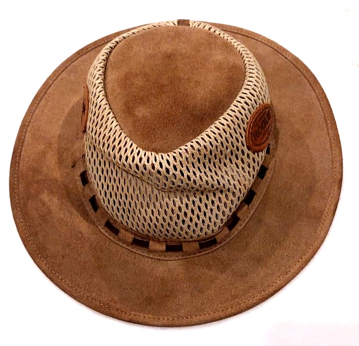 Rogue Brown Leather Safari Bush Hat with Braided Band Rogue Brown Leather Safari Bush Hat with Braided Band main image 3