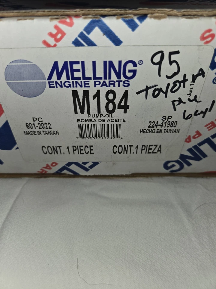 Bomba de aceite de repuesto Melling M184 Stock para camioneta Toyota 4Runner T100 88-95 Foto 4 de 4