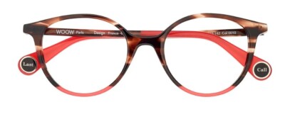 400  Small Eyeglasses Cat Eye WOOW Last Call 1 Brown And Red 48Mm