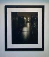 Fine Art Photo-  Framed Signed Tyco Lewis-  Grotten - Rainy Street at Night 2000