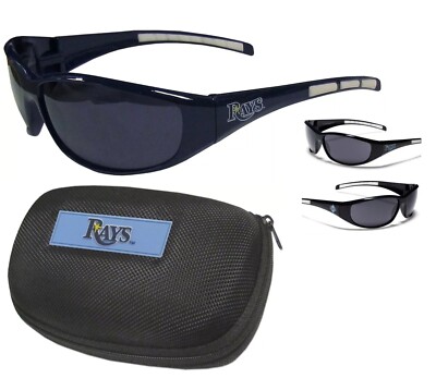 Tampa Bay Rays Wrap Sunglasses with Hard Shell Case MLB Licensed