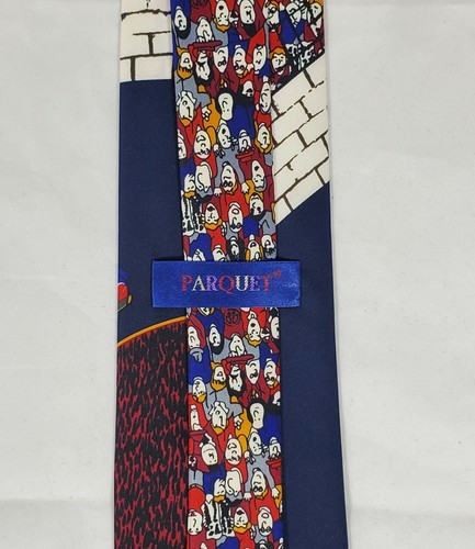 Racing Cars Race Track Laps Spectators Men's Necktie Driver Blue Neck Tie - Picture 4 of 4