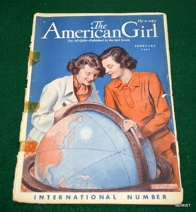 VINTAGE GIRL SCOUT - 1936 AMERICAN GIRL - FEBRUARY