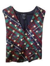 Looney Tunes Tweety Plaid Silk Vest Medium Warner Bros Studio Store 1995
