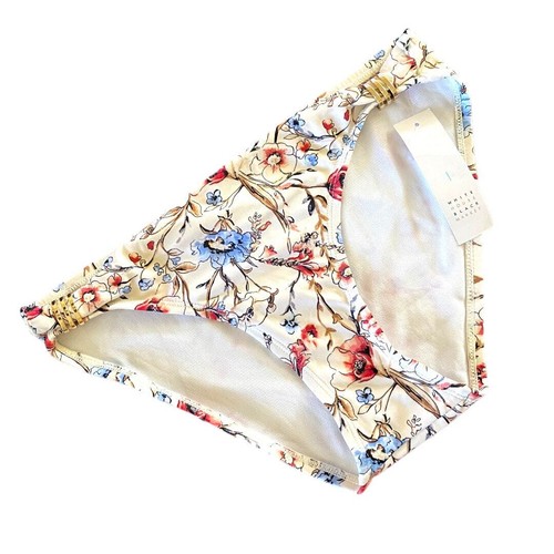 White House Black Market Bikini Bottom White Ditsy Floral NEW Size XS