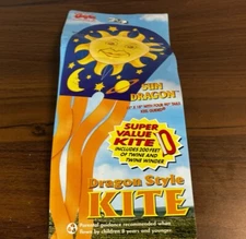 Vintage Gayla Kite Sun Dragon Style 90in Tails Keel Guided Moon Saturn 2003