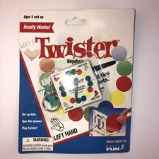 TWISTER Game Keychain Keyring Mini Retired NEW Basic Fun Miniature travel