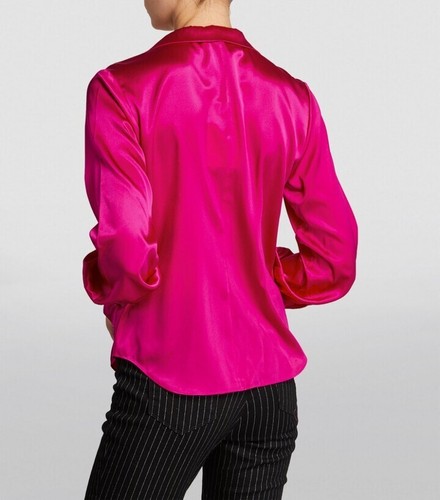 398 $ neues Femme-Hemd aus Seide mit Rahmen in Magenta -- Größe S - Bild 5 von 14