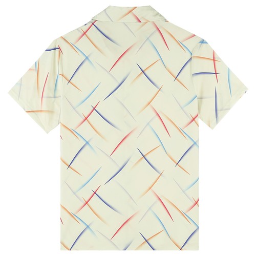 Mens Colorful Striped Casual Short Sleeve Button Down Vacation Holiday Tops - Picture 26 of 77