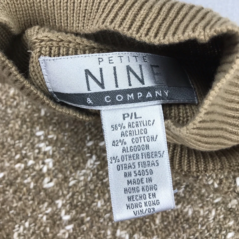 Nine & Company Sweater Womens PL Brown Mock Neck Raglan Pullover NWOT Foto 2 de 4