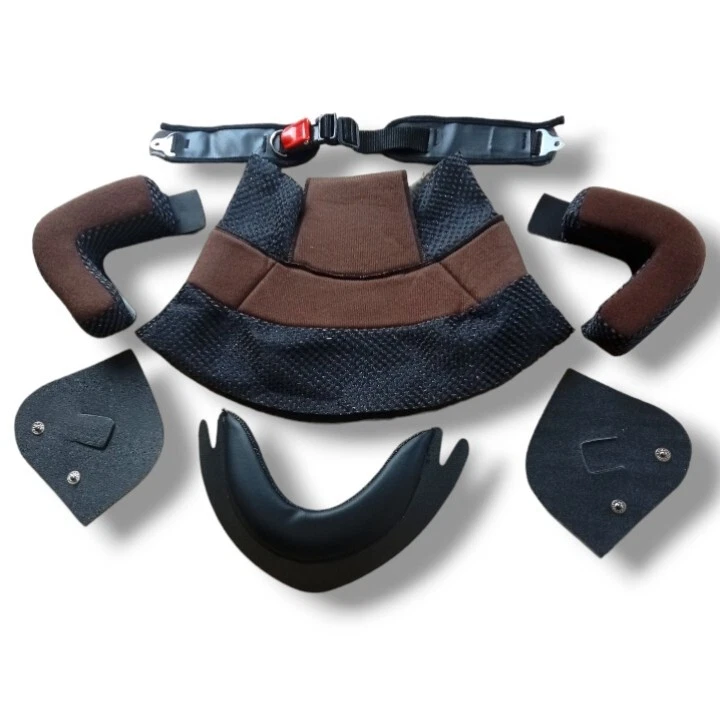 Juego de 2 cascos de espuma vintage marrón completo || Casco acolchado interior Foto 2 de 4