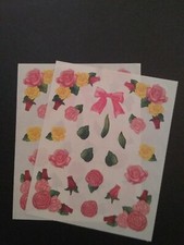 Creative Memories  Block Stickers  4" x 5"  Roses  Lot of Two