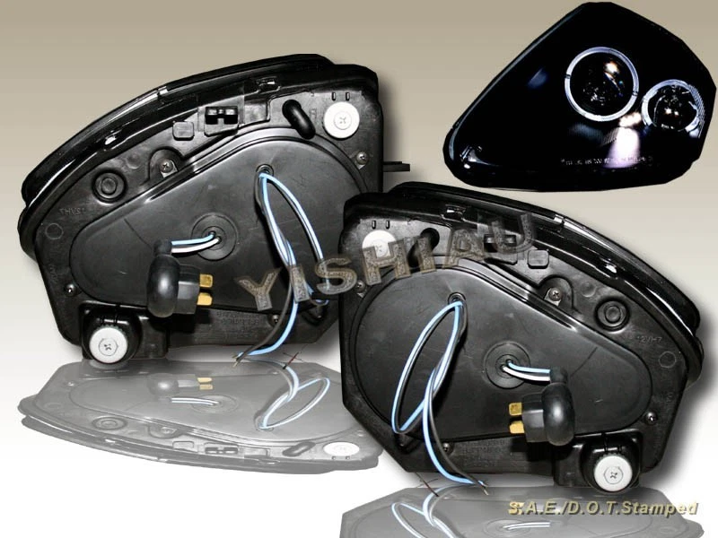 00 01 02 03 04 05 Mitsubishi Eclipse фары черный 2 Halo светодиодный 2005 2004 2003 - Изображение 2 из 2