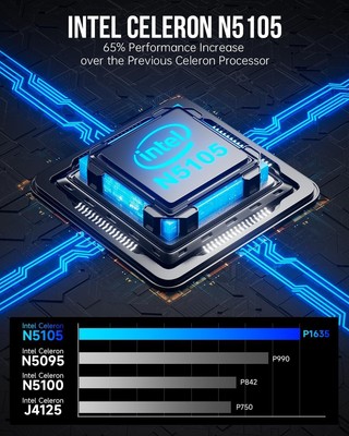 GMKtec Mini PC Preinstalled Windows 11 Pro Intel N5105, 8GB