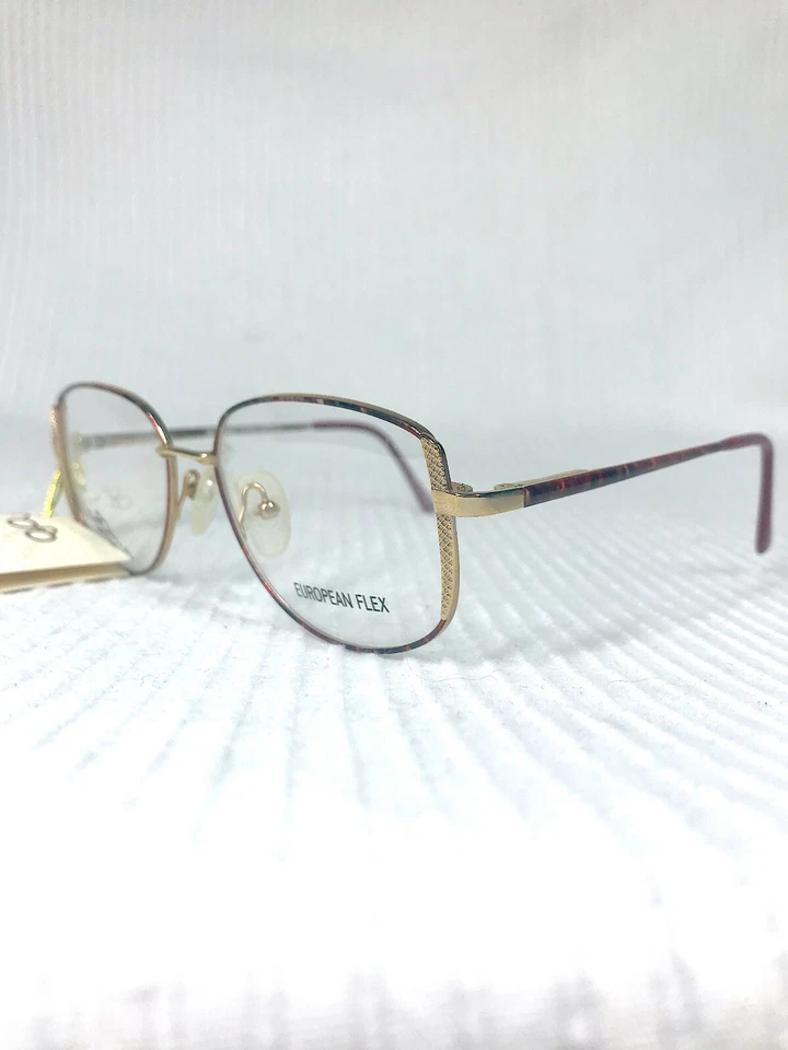 Gafas de sol Rx ópticas texturizadas de colección de los años 90 de metal dorado NOS mármol rosa 54/18  Foto 2 de 4