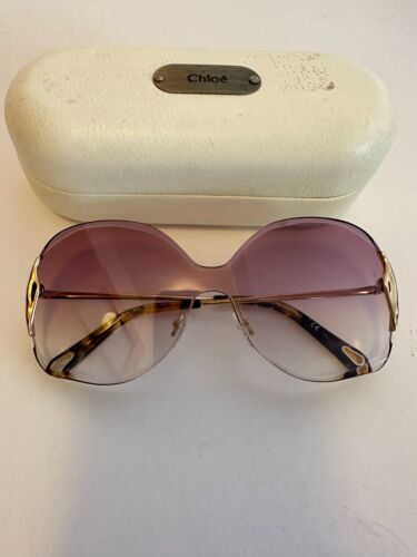 Chloe Women's CE1624S-824 838  Shield Rimless Gold Sunglasses With Case Lavender - Picture 1 of 24