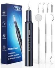 Ultrasonic Tooth Cleaner Tartar Plaque Remover Electric Dental Whiten Kit Black