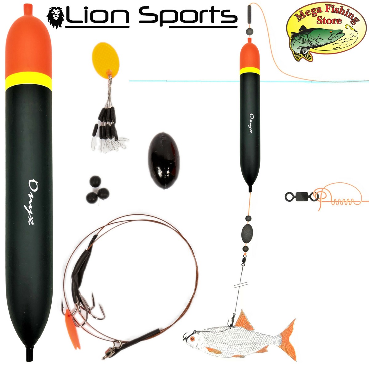 Mepps Giant Tandem Köder | 45g Für Hecht & Zander | Rainbo/Silber Design