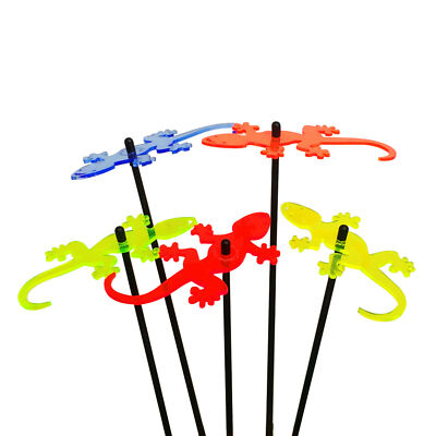 SunCatcher 5er Set: Gecko | fluoreszierend bunt Gartenornament Eidechsenpfahl