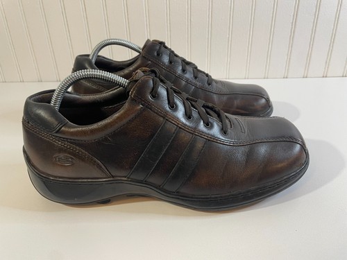 Skechers Men's Oxford Leather Shoes SN 4400 Size 10 US Brown Lace Up - Picture 3 of 15