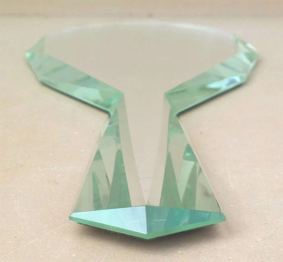 Ancien MIROIR face à main BISEAUTE déco coiffeuse salle bain old beveled mirror - Photo 2/4