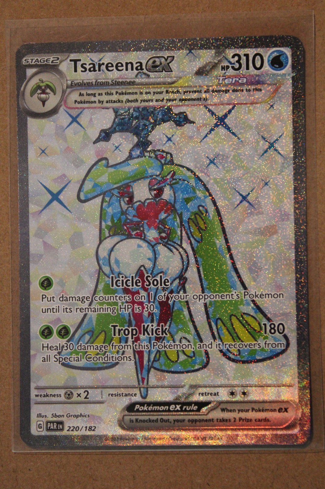 Pokemon TCG Tsareena ex 220/182 SV04: Paradox Rift Holo Near Mint