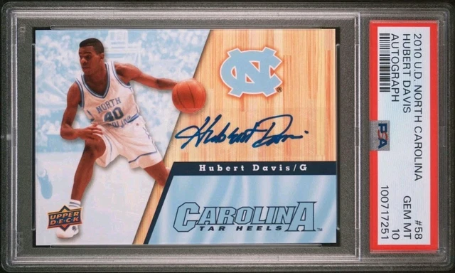 2010-11 Upper Deck North Carolina Auto #58 Hubert Davis SP PSA 10 Tar Heels