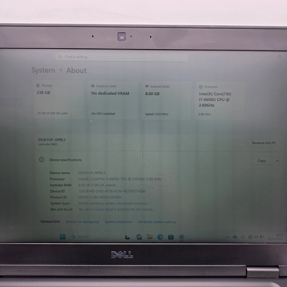 Dell Latitude 5480 · i7-6600U · 8GB · 256GB, photo 2 of 5