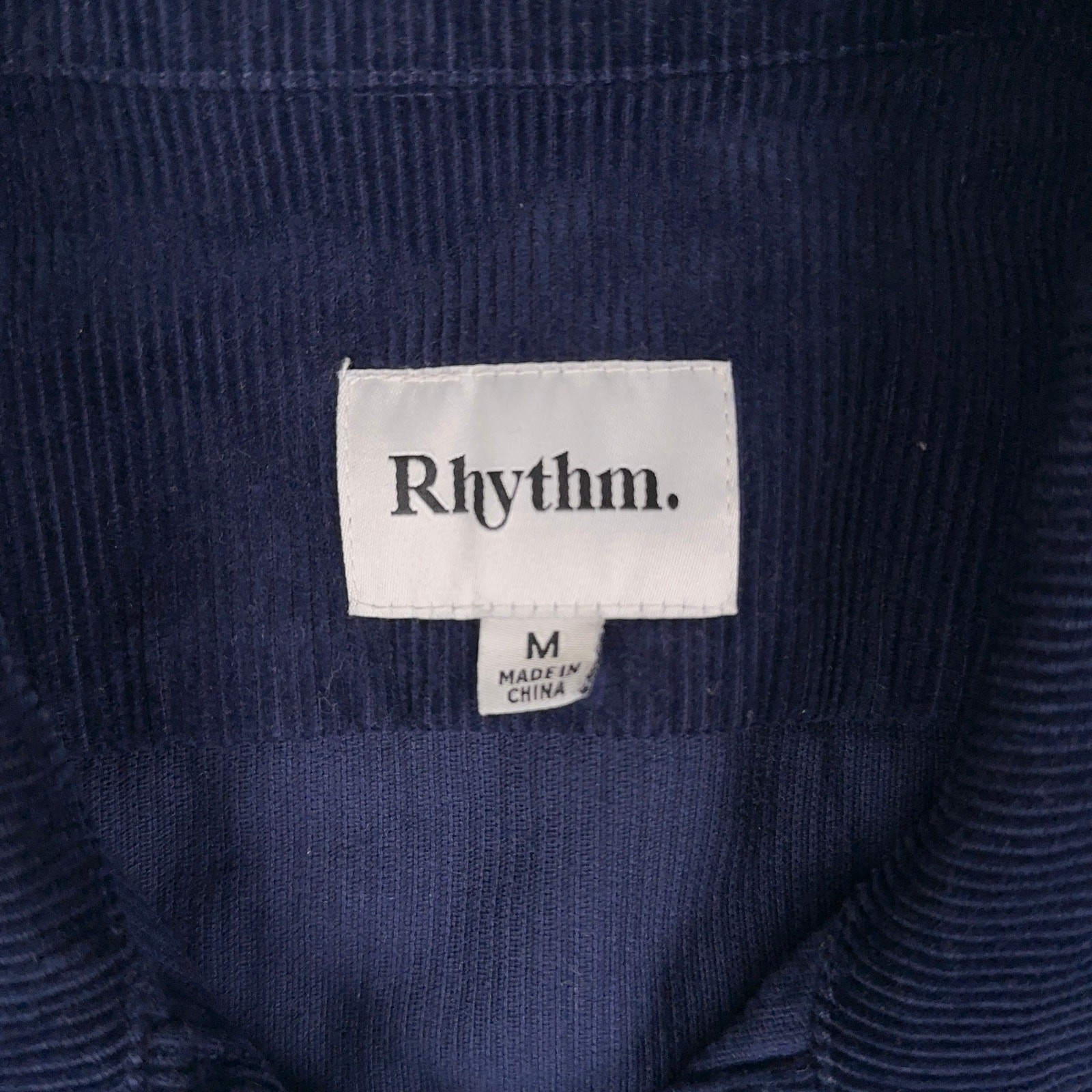 Rhythm. Heavy Corduroy Over Shirt Jacket Mens M Navy Blue Long Sleeve Button Up