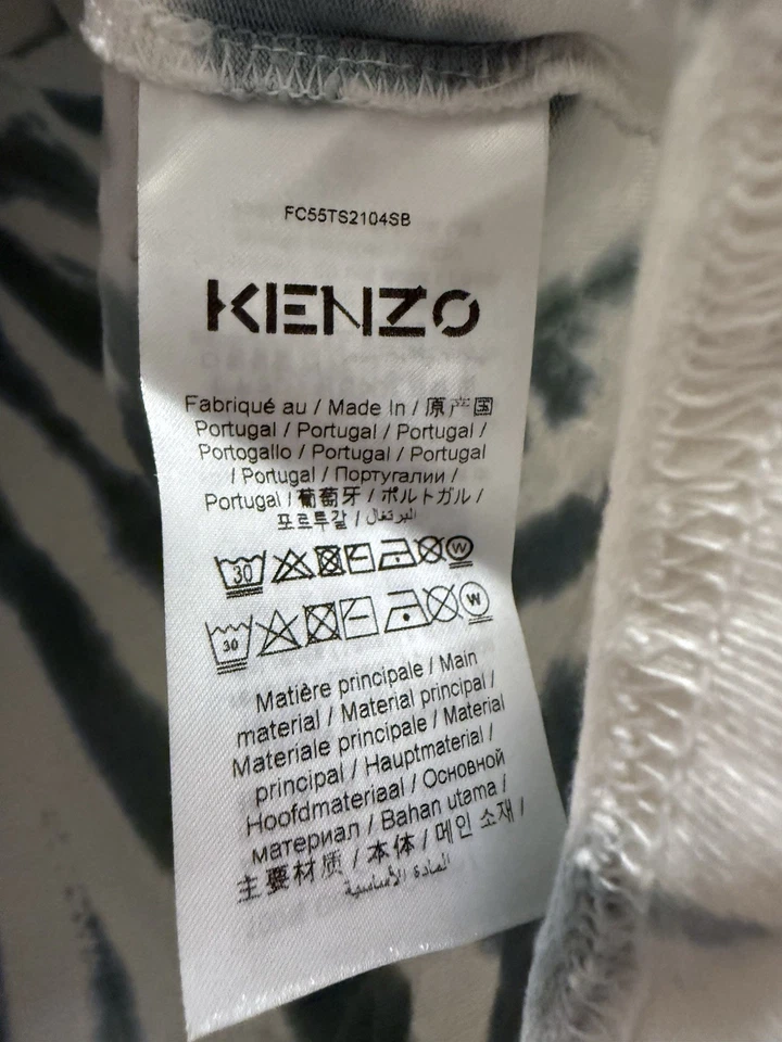 Camiseta de manga corta Kenzo Paris de lujo con logotipo tie dye para hombre talla pequeña verde surf Foto 4 de 4